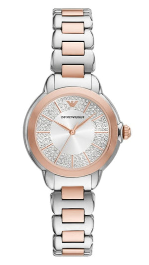 Buy Shop Emporio Armani Mia Three-Hand Analog Crystal Silver Dial Two Tone Steel Strap Watch For Women - AR11643 USA Online