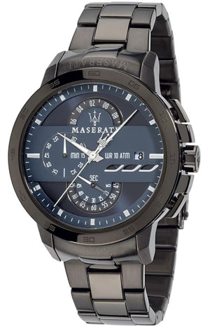Buy Shop Maserati Ingegno Tachymeter Blue Dial Black Steel Strap Watch For Men - R8873619001 USA Online