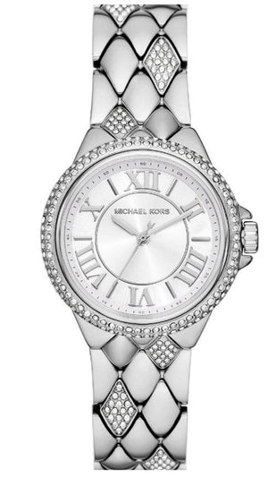 Buy Shop Michael Kors Camille Pave Crystals Silver Dial Silver Steel Strap Watch for Women - MK4804 USA Online