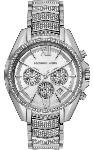 Buy Shop Michael Kors Whitney Chronograph Crystals Silver Dial Silver Steel Strap Watch For Women - MK6728 USA Online