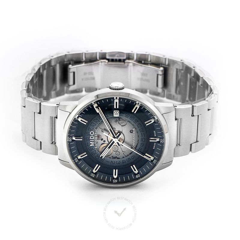 Buy Shop Mido Commander Automatic Gradient Blue Dial Silver Steel Strap Watch For Men - M021.407.11.411.01 USA Online