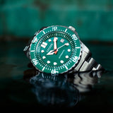 Buy Shop Citizen Promaster Mechanical Green Dial Silver Steel Strap Watch For Men - NJ0129-87X USA Online