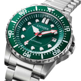 Buy Shop Citizen Promaster Mechanical Green Dial Silver Steel Strap Watch For Men - NJ0129-87X USA Online