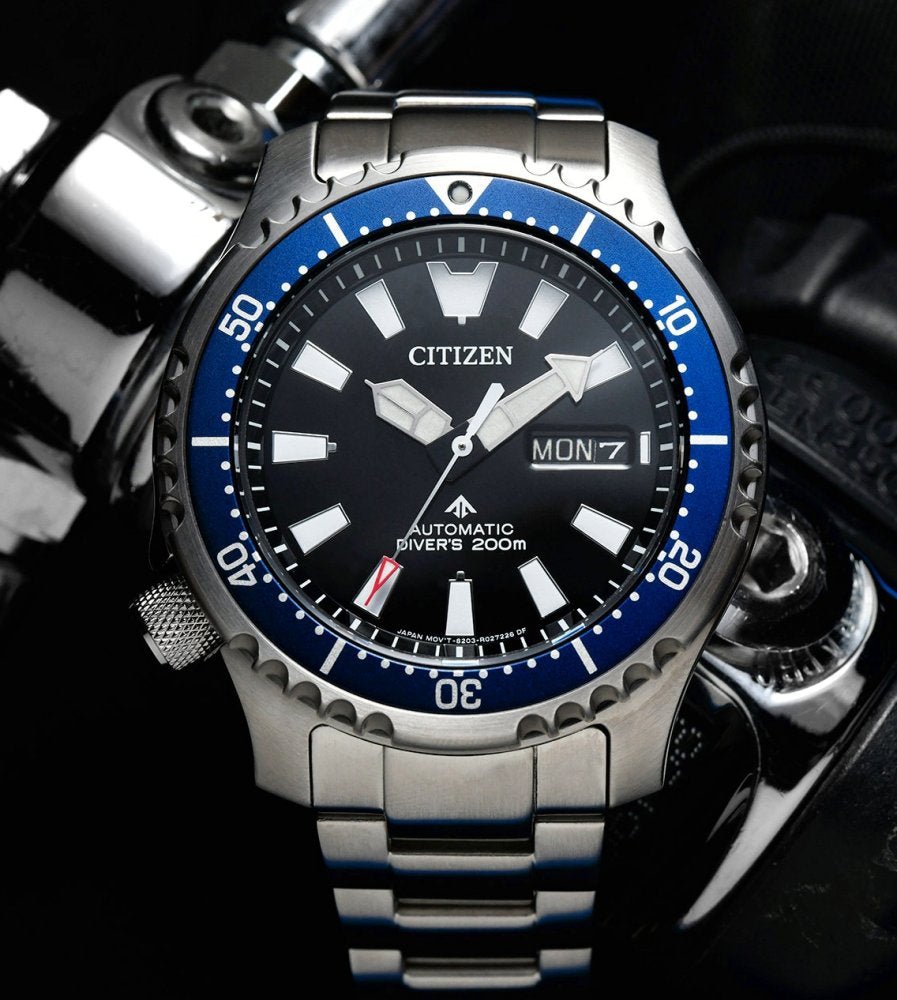 Buy Shop Citizen Promaster Fugu Limited Edition Diver's 200m Automatic Black Dial Silver Steel Strap Watch For Men - NY0098-84E USA Online