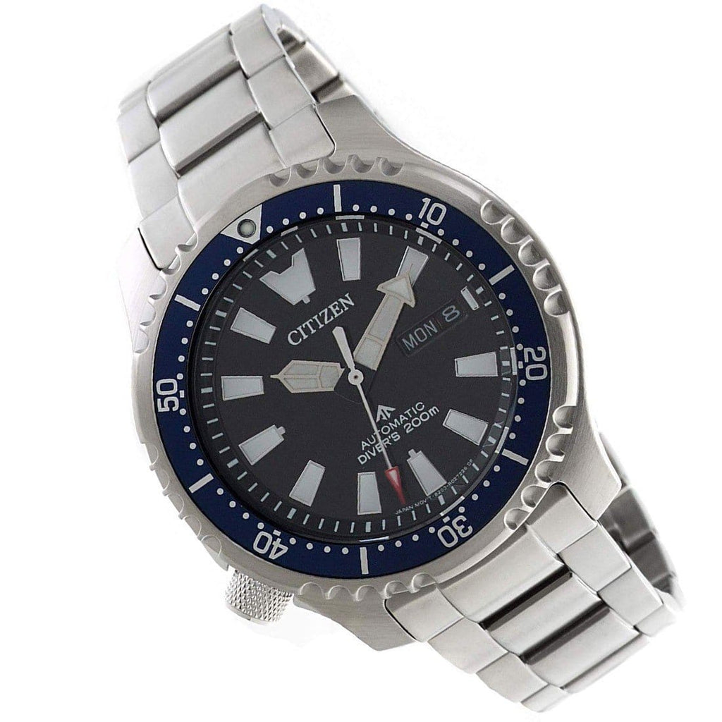 Buy Shop Citizen Promaster Fugu Limited Edition Diver's 200m Automatic Black Dial Silver Steel Strap Watch For Men - NY0098-84E USA Online