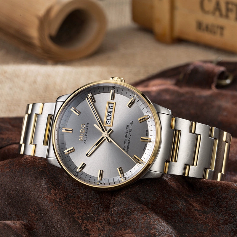 Buy Shop Mido Commander II Automatic Chronometer Silver Dial Two Tone Steel Strap Watch For Men - M021.431.22.071.00 USA Online