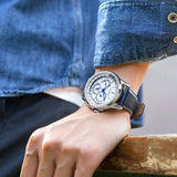 Buy Shop Citizen Eco Drive Calendrier White Dial Blue Leather Strap Watch For Men - BU2020-11A USA Online