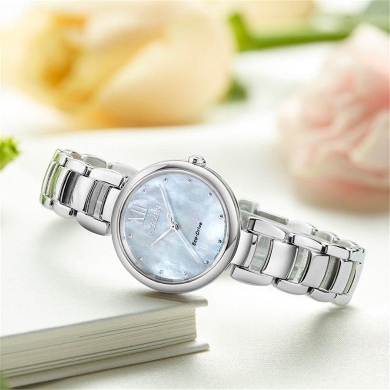 Buy Shop Citizen Eco Drive Silver Stainless Steel Strap Watch For Women - EM0331-52 USA Online