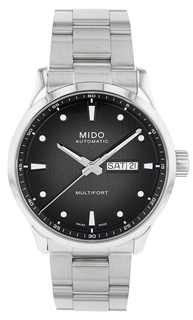 Buy Shop Mido Multifort Automatic Gray Dial Silver Steel Strap Watch For Men - M005.430.11.061.80 USA Online