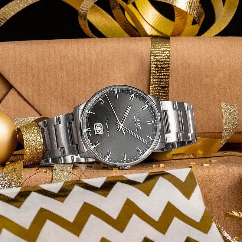 Buy Shop Mido Commander II Automatic Chronometer Grey Dial Silver Steel Strap Watch For Men - M021.431.11.061.00 USA Online