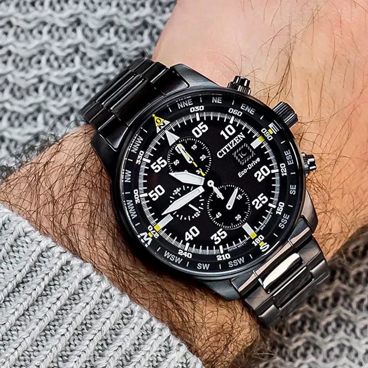 Buy Shop Citizen Sports Eco Drive Black Dial Black Steel Strap Watch For Men - CA0695-84E USA Online