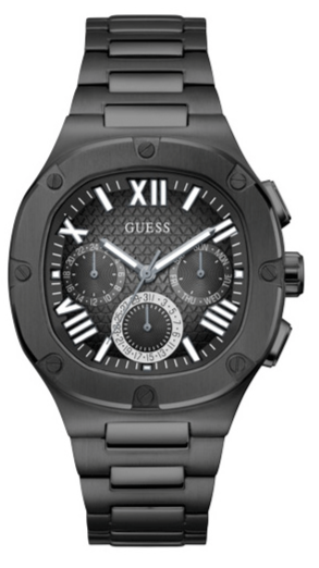 Buy Shop Guess Headliner Multifunction Black Dial Black Steel Strap Watch For Men - GW0572G3 USA Online