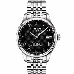 Buy Shop Tissot Le Locle Powermatic 80 Black Dial Silver Steel Strap Watch For Men - T006.407.11.053.00 USA Online