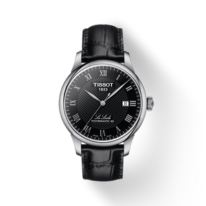 Buy Shop Tissot Le Locle Powermatic 80 Black Dial Black Leather Strap Watch For Men - T006.407.16.053.00 USA Online