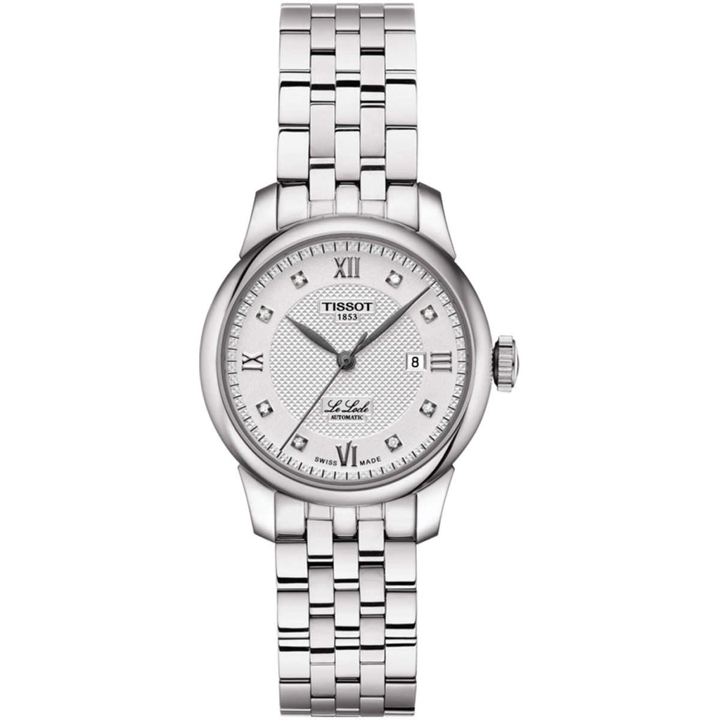Buy Shop Tissot Le Locle Lady Automatic Diamonds Silver Dial Silver Steel Strap Watch For Women - T006.207.11.036.00 USA Online