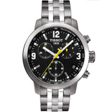 Buy Shop Tissot PRC 200 Chronograph Black Dial Silver Steel Strap Watch For Men - T055.417.11.057.00 USA Online
