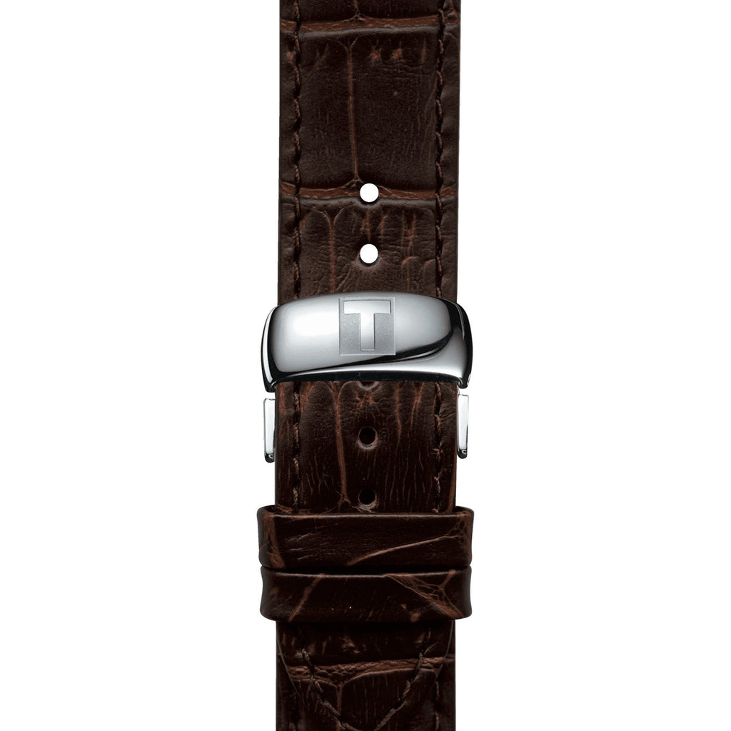 Buy Shop Tissot PRC 200 Chronograph Silver Dial Brown Leather Strap Watch For Men - T055.417.16.037.00 USA Online