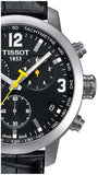 Buy Shop Tissot PRC 200 Chronograph Black Dial Black Leather Strap Watch For Men - T055.417.16.057.00 USA Online