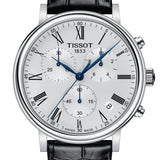 Buy Shop Tissot Carson Premium Chronograph Silver Dial Black Leather Strap Watch For Men - T122.417.16.033.00 USA Online