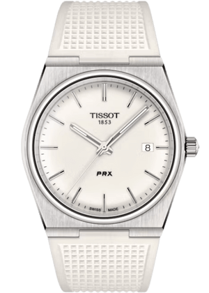 Buy Shop Tissot PRX 40 White Dial White Rubber Strap Watch For Men - T137.410.17.011.00 USA Online