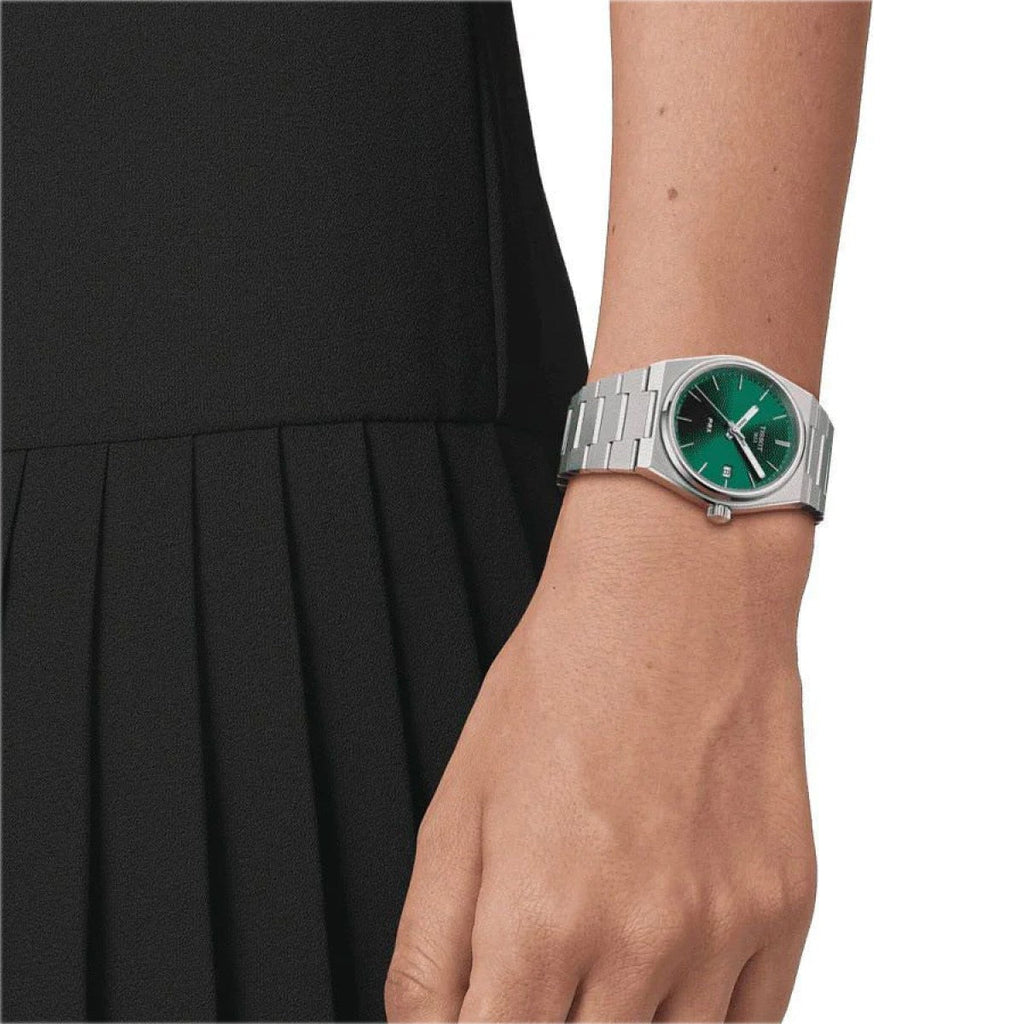 Buy Shop Tissot PRX Green Dial Silver Steel Strap Watch For Men - T137.410.11.091.00 USA Online