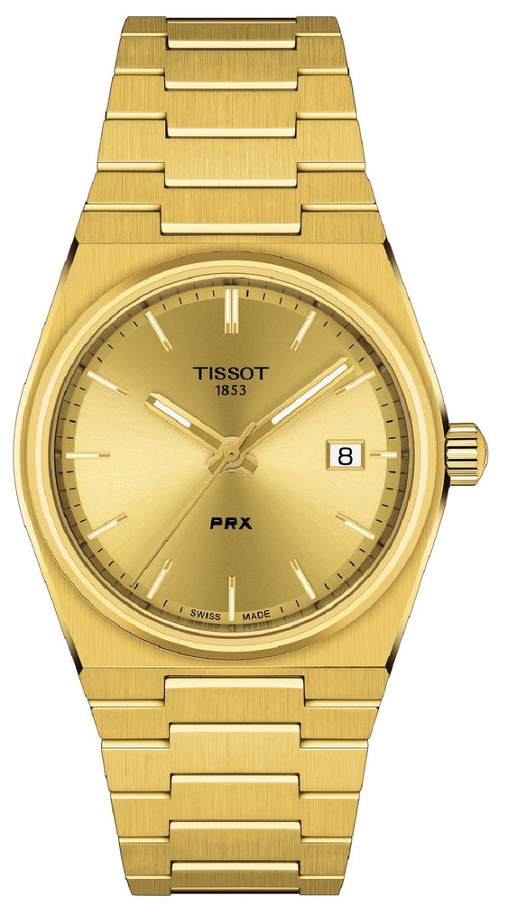 Buy Shop Tissot PRX Champagne Yellow Gold Dial Gold Steel Strap Watch for Men - T137.410.33.021.00 USA Online