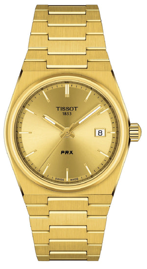 Buy Shop Tissot PRX Champagne Yellow Gold Dial Gold Steel Strap Watch for Men - T137.410.33.021.00 USA Online