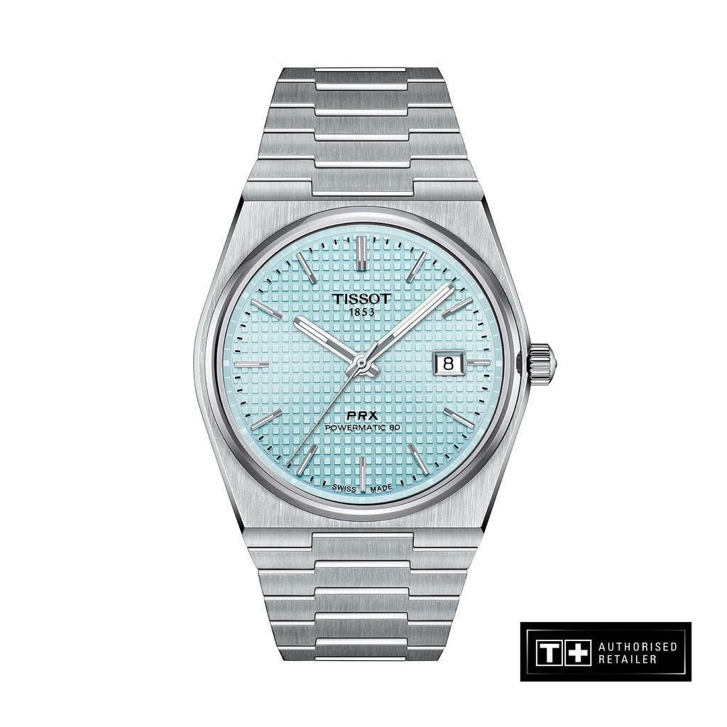 Buy Shop Tissot PRX Powermatic 80 Ice Blue Tiffany Dial Silver Steel Strap Watch for Men - T137.407.11.351.00 USA Online