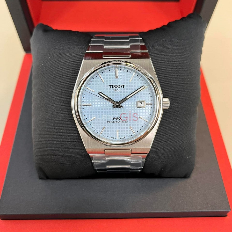 Buy Shop Tissot PRX Powermatic 80 Ice Blue Tiffany Dial Silver Steel Strap Watch for Men - T137.407.11.351.00 USA Online
