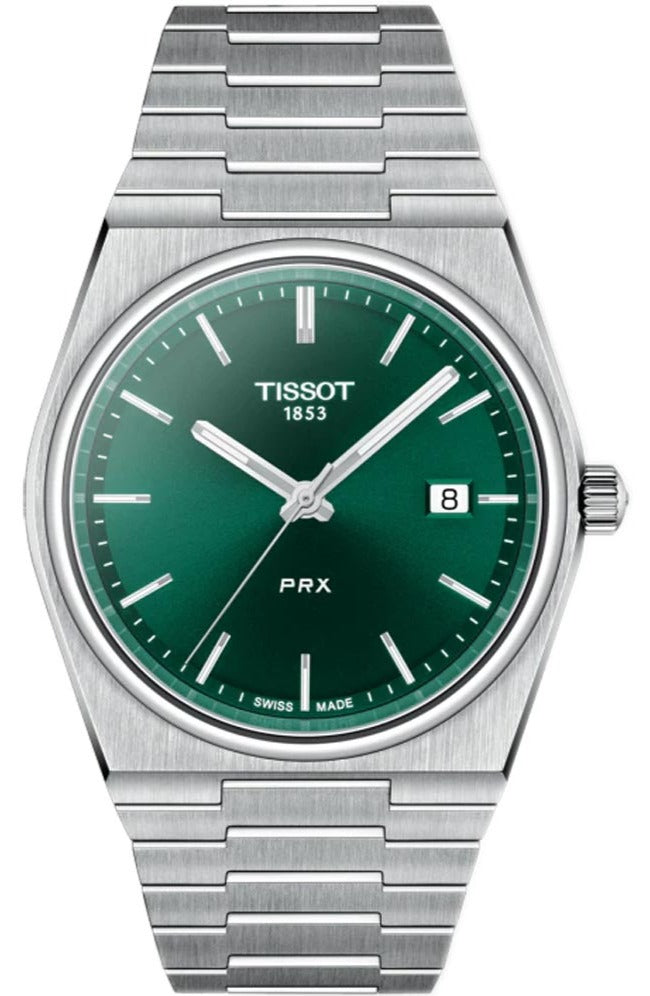 Buy Shop Tissot PRX Green Dial Silver Steel Strap Watch For Men - T137.410.11.091.00 USA Online