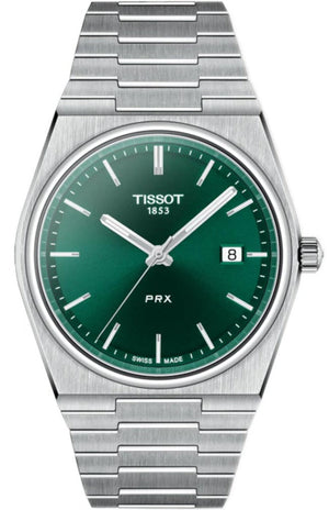 Buy Shop Tissot PRX Green Dial Silver Steel Strap Watch For Men - T137.410.11.091.00 USA Online