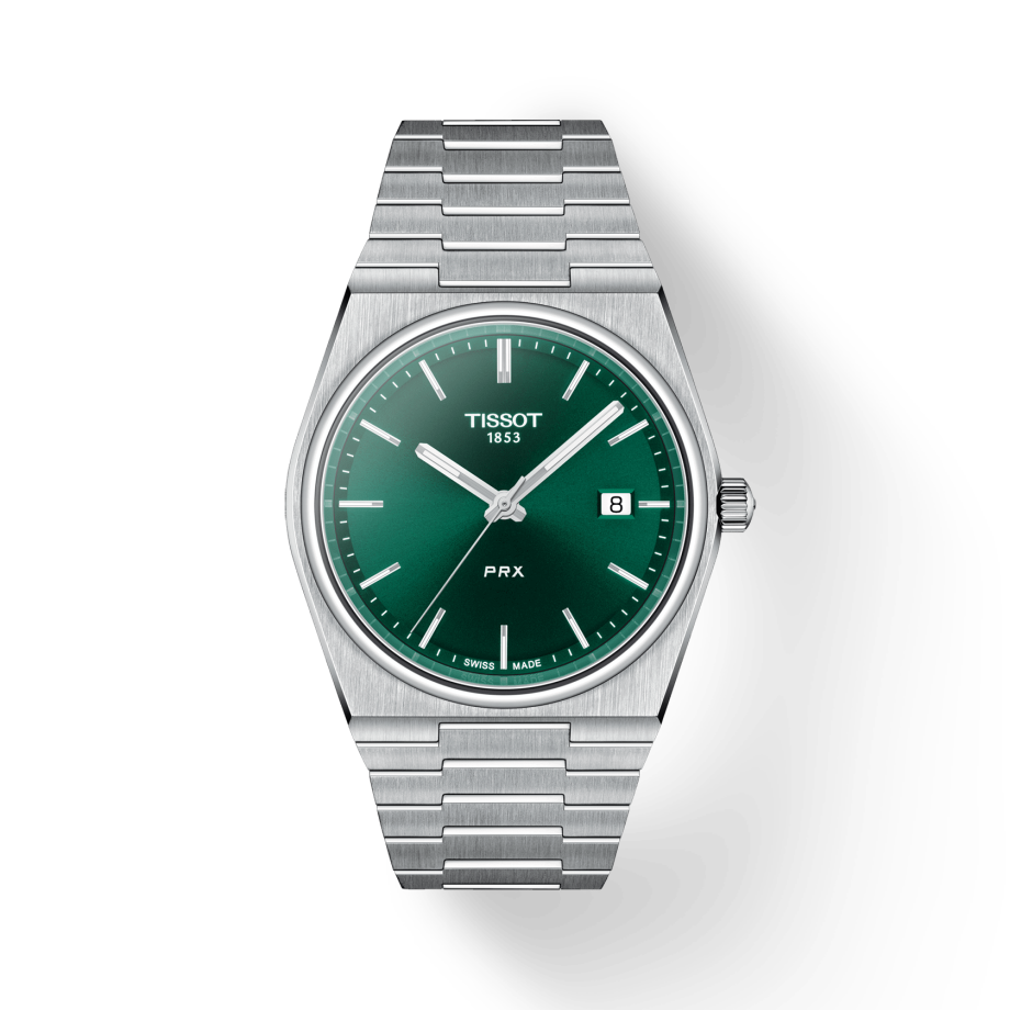 Buy Shop Tissot PRX Green Dial Silver Steel Strap Watch For Men - T137.410.11.091.00 USA Online