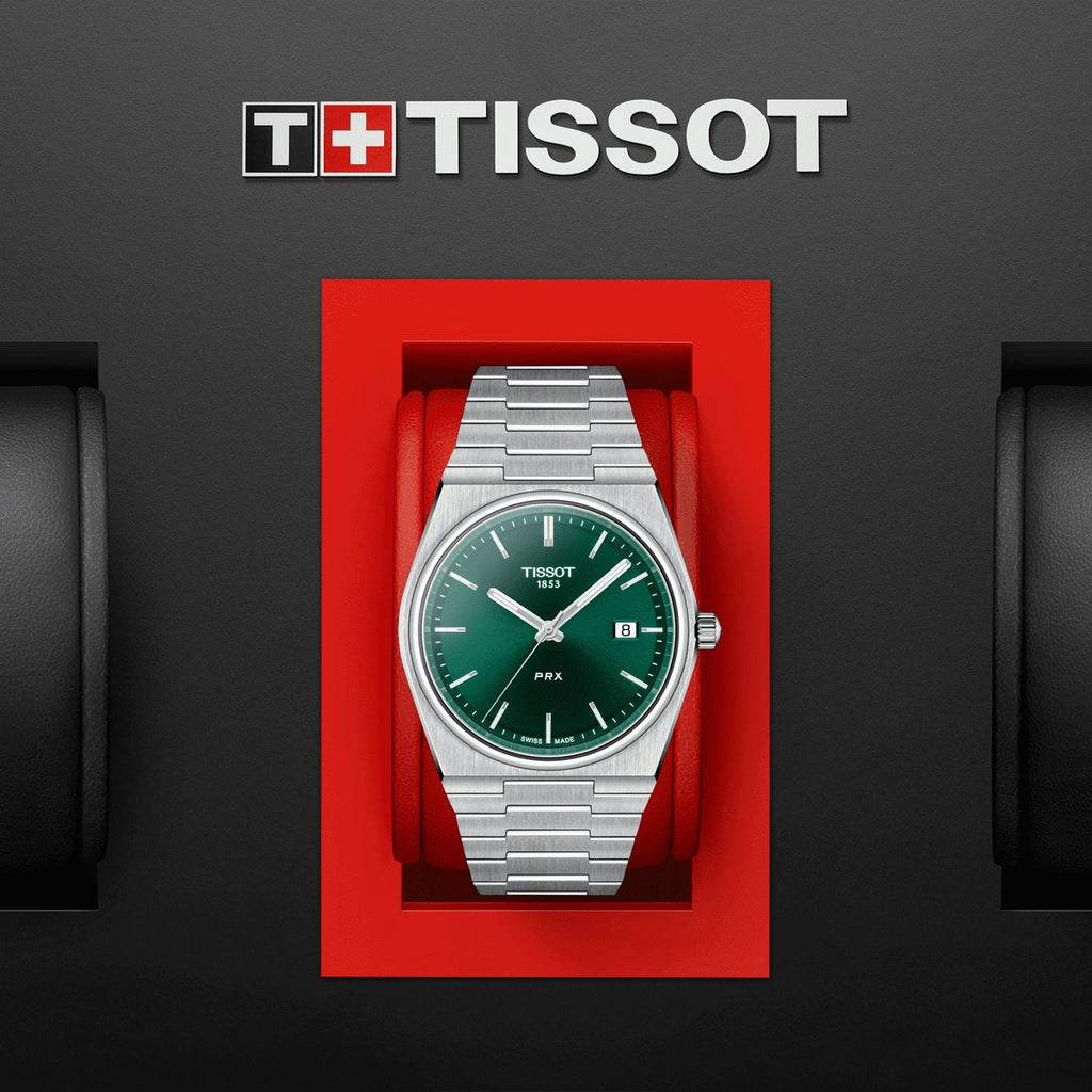 Buy Shop Tissot PRX Green Dial Silver Steel Strap Watch For Men - T137.410.11.091.00 USA Online