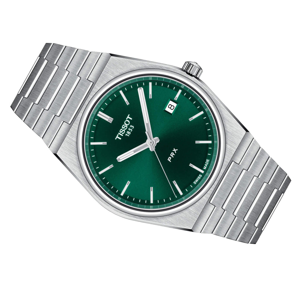 Buy Shop Tissot PRX Green Dial Silver Steel Strap Watch For Men - T137.410.11.091.00 USA Online