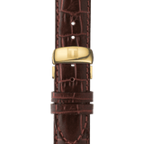 Buy Shop Tissot Le Locle Automatic Gold Dial Brown Leather Strap Watch For Men - T41.5.413.73 USA Online