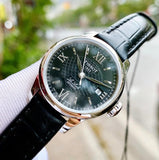 Buy Shop Tissot Le Locle Automatic Lady Black Dial Black Leather Strap Watch for Women - T41.1.123.57 USA Online