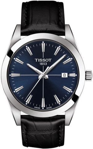Buy Shop Tissot Gentlemen Blue Dial Black Leather Strap Watch for Men - T127.410.16.041.01 USA Online