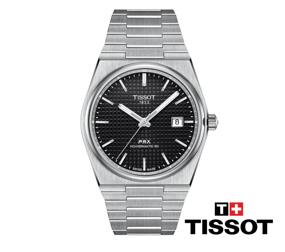 Buy Shop Tissot PRX Powermatic 80 Black Dial Silver Steel Strap Watch for Men - T137.407.11.051.00 USA Online