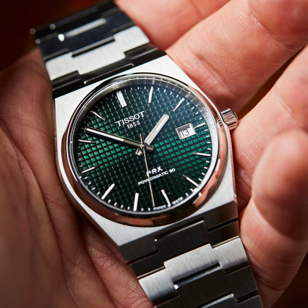 Buy Shop Tissot PRX Powermatic 80 Green Dial Silver Steel Strap Watch For Men - T137.407.11.091.00 USA Online