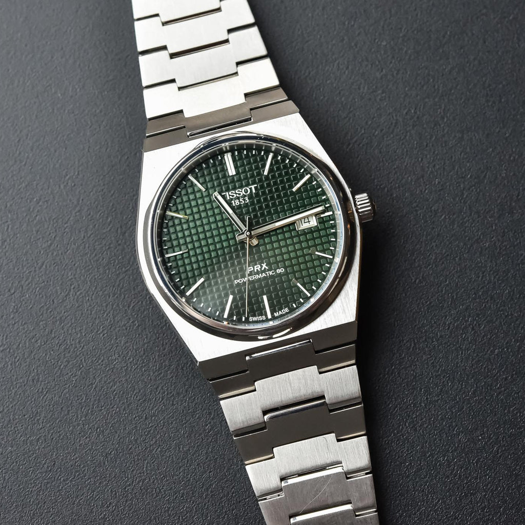 Buy Shop Tissot PRX Powermatic 80 Green Dial Silver Steel Strap Watch For Men - T137.407.11.091.00 USA Online
