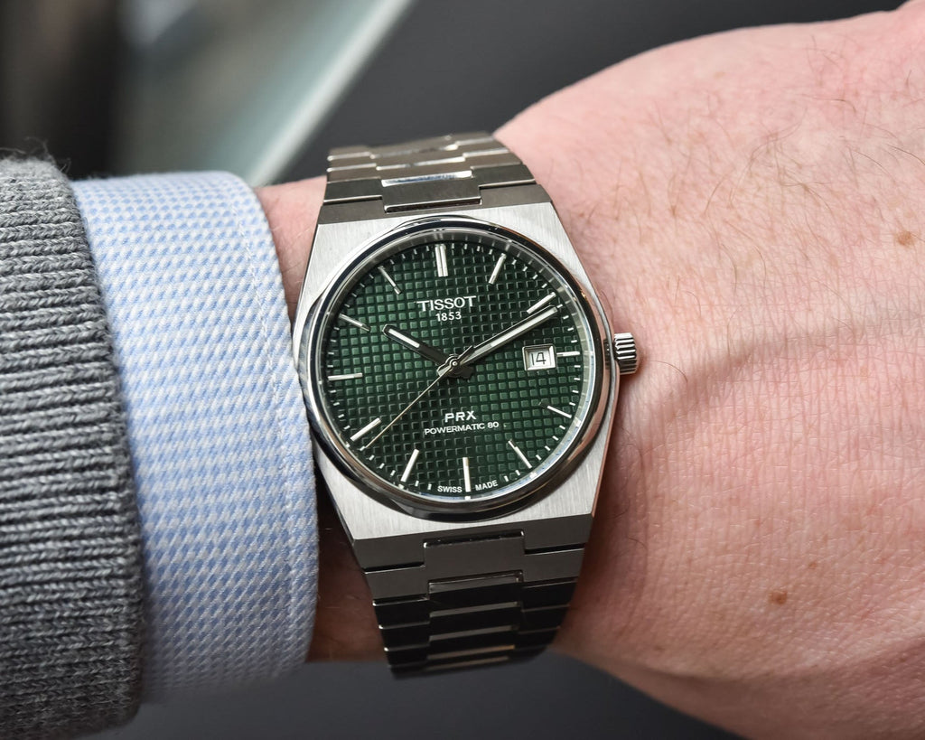 Buy Shop Tissot PRX Powermatic 80 Green Dial Silver Steel Strap Watch For Men - T137.407.11.091.00 USA Online