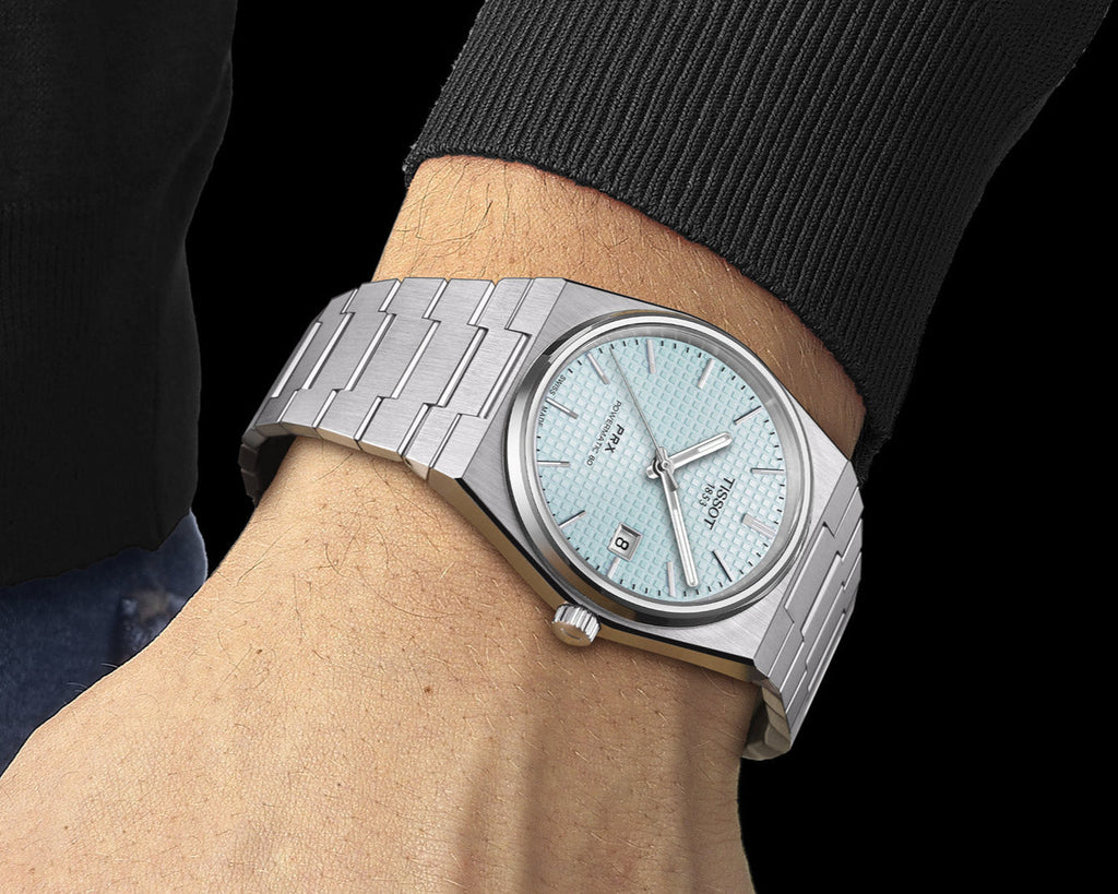 Buy Shop Tissot PRX Powermatic 80 Ice Blue Tiffany Dial Silver Steel Strap Watch for Men - T137.407.11.351.00 USA Online