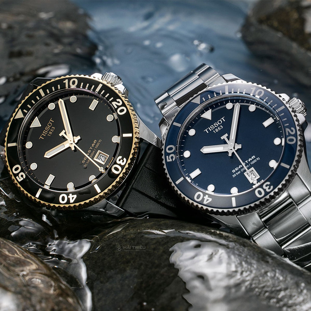 Tissot Seastar 1000 Black Dial Silver Steel Strap Watch For Men - T120.410.11.051.00