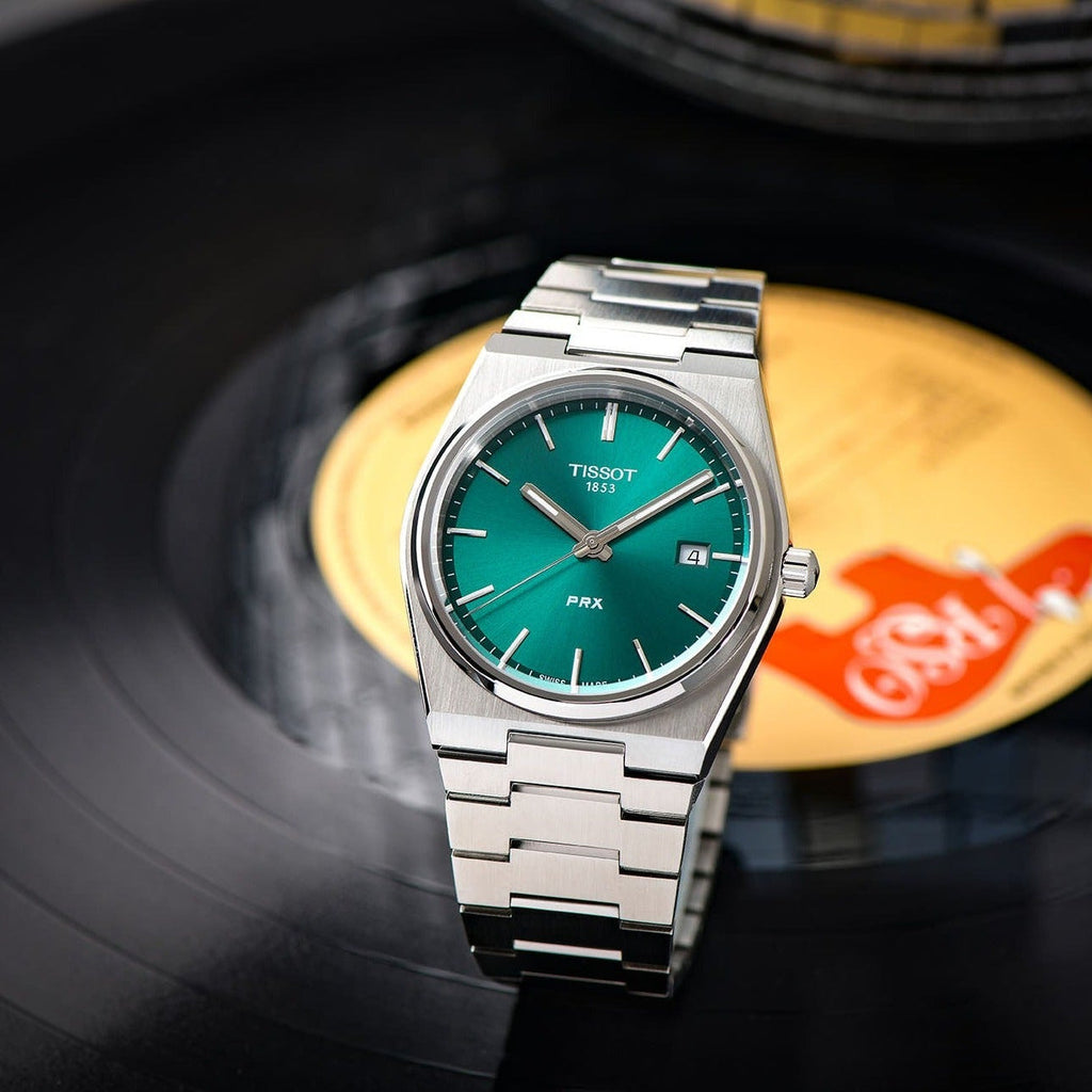 Buy Shop Tissot PRX Green Dial Silver Steel Strap Watch For Men - T137.410.11.091.00 USA Online