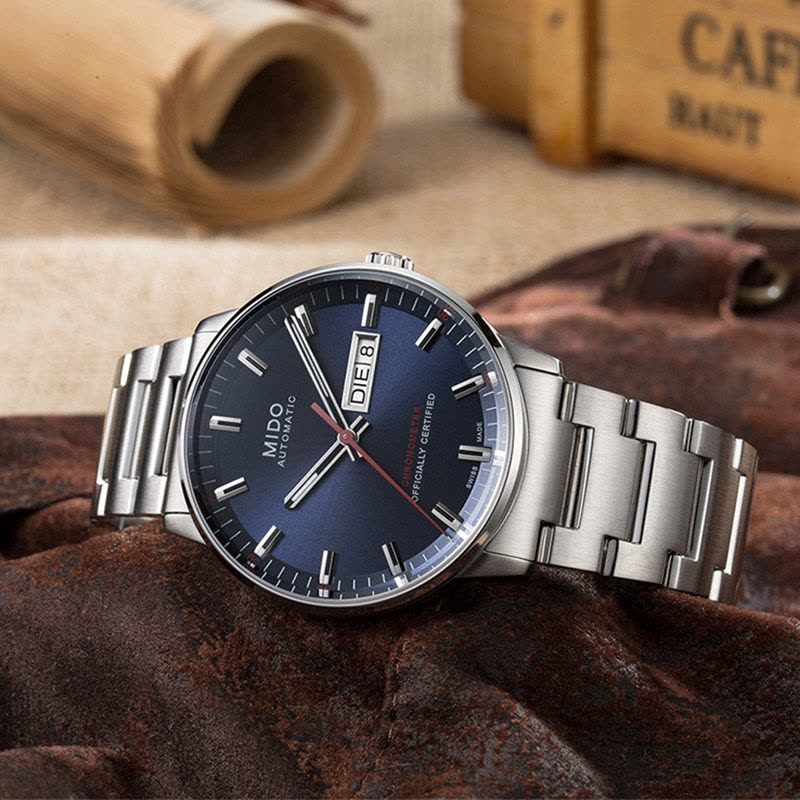 Buy Shop Mido Commander II Automatic Chronometer Blue Dial Silver Steel Strap Watch For Men - M021.431.11.041.00 USA Online