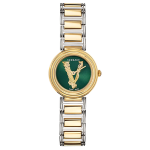 Buy Shop Versace Virtus Quartz Green Dial Two Tone Steel Strap Watch For Women - VET300821 USA Online