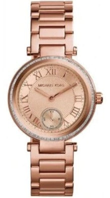 Buy Shop Michael Kors Skylar Quartz Rose Gold Dial Rose Gold Steel Strap Watch For Women - MK5971 USA Online