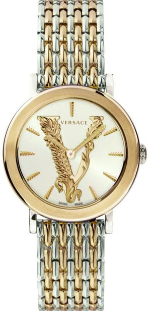 Buy Shop Versace Virtus Quartz White Dial Two Tone Steel Strap Watch for Women - VEHC00719 USA Online