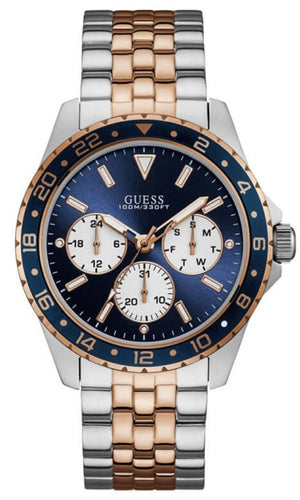 Buy Shop Guess Odyssey Blue Dial Two Tone Steel Strap Watch For Men - W1107G3 USA Online