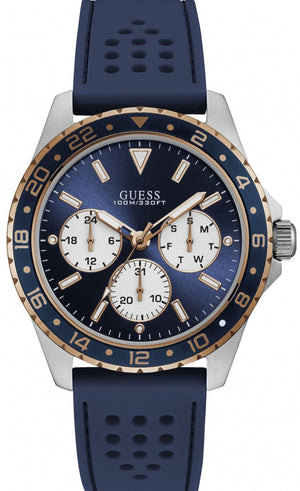 Buy Shop Guess Odyssey Multifunction Blue Dial Blue Rubber Strap Watch For Men - W1108G4 USA Online